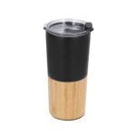 TERMO TAKE NEGRO (T 229 - ACERO INOXIDABLE/BAMBÚ)