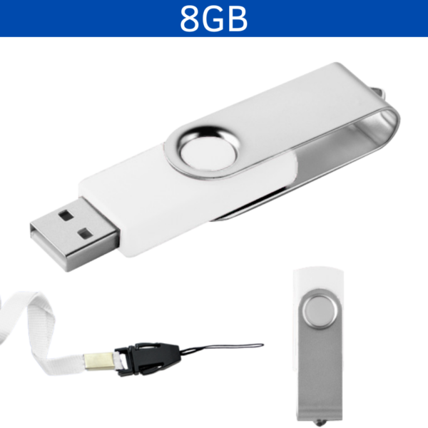 MEMORIA USB LONDON GIRATORIA 8GB (USB080-U) BLANCO