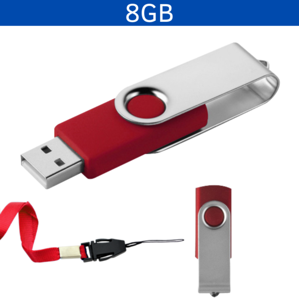 MEMORIA USB LONDON GIRATORIA 8GB (USB080-U) ROJO