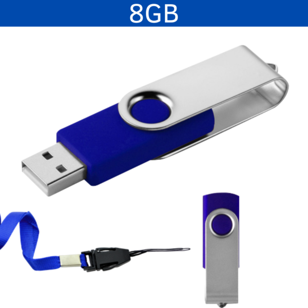 MEMORIA USB LONDON GIRATORIA 8GB (USB080-U) AZUL