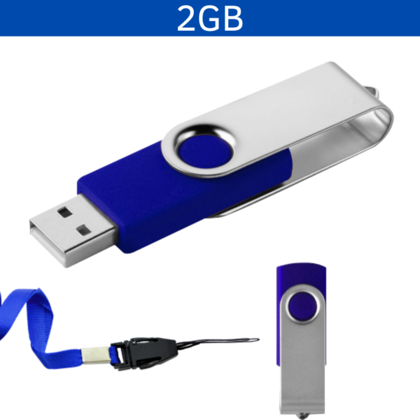 MEMORIA USB LONDON GIRATORIA 2GB (USB048-U) AZUL