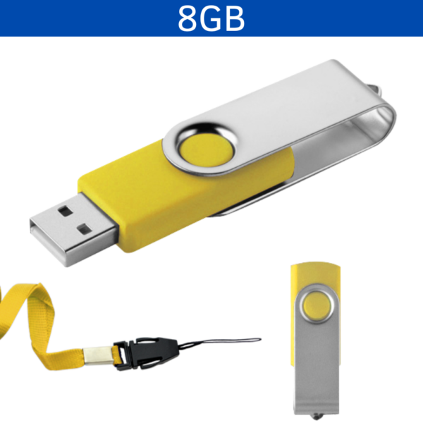 MEMORIA USB LONDON GIRATORIA 8GB (USB080-U) AMARILLO