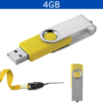 MEMORIA USB LONDON GIRATORIA 4GB (USB010-U) AMARILLO