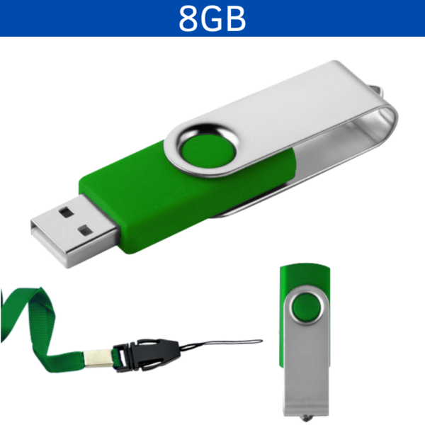 MEMORIA USB LONDON GIRATORIA 8GB (USB080-U) VERDE