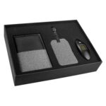 SET DE VIAJE DAEGU NEGRO 62000 (PLÁSTICO BÁSCULA / CURPIEL PORTA PASAPORTE E IDENTIFICADOR DE MALETAS) - Image 2