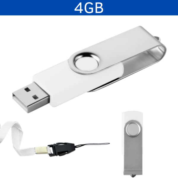 MEMORIA USB LONDON GIRATORIA 4GB (USB010-U) BLANCO