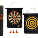 JUEGO DE DARDOS MONTECARLO A2102 NEGRO (TAPETE: POLIÉSTER // ESTUCHE: CARTÓN / A2102.02 /  ARTICULOS PROMOCIONALES)