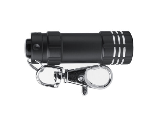 LLAVERO CON LINTERNA LEONARDO A2121 NEGRO (Aluminio)