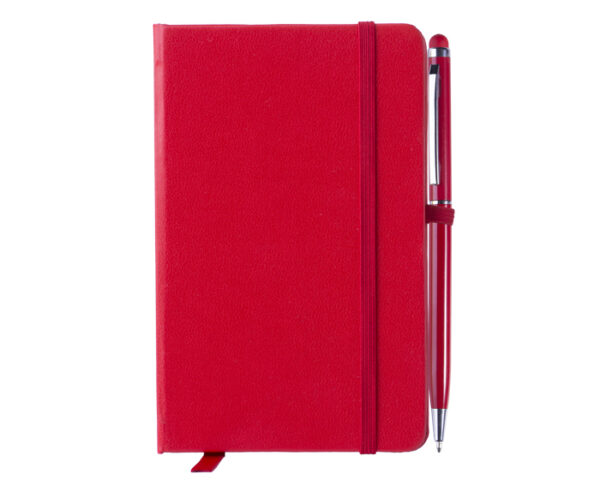 LIBRETA CON BOLIGRAFO AITANA A2182 ROJO (Libreta: Poliuretano / Bolígrafo: Aluminio)