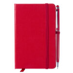 LIBRETA CON BOLIGRAFO AITANA A2182 ROJO (LIBRETA: CARTÓN PLASTIFICADO / BOLÍGRAFO: ALUMINIO / A2182.04 /  ARTICULOS PROMOCIONALES)