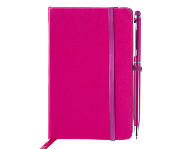 LIBRETA CON BOLIGRAFO AITANA A2182 ROSA (Libreta: Poliuretano / Bolígrafo: Aluminio)