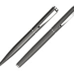 SET DE BOLÍGRAFOS DE METAL HARMONY A2202 HUMO (BOLÍGRAFO: ACERO INOXIDABLE // ESTUCHE: CARTÓN / A2202.14 /  ARTICULOS PROMOCIONALES)