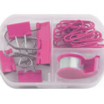 SET DE PAPELERIA TRIM A2221 ROSA (PLÁSTICO PP / A2221.05 /  ARTICULOS PROMOCIONALES)