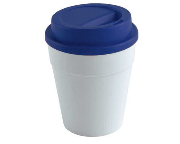 VASO 350 ML. CON TAPA DE PLASTICO LATE A2234 AZUL (Non Woven)