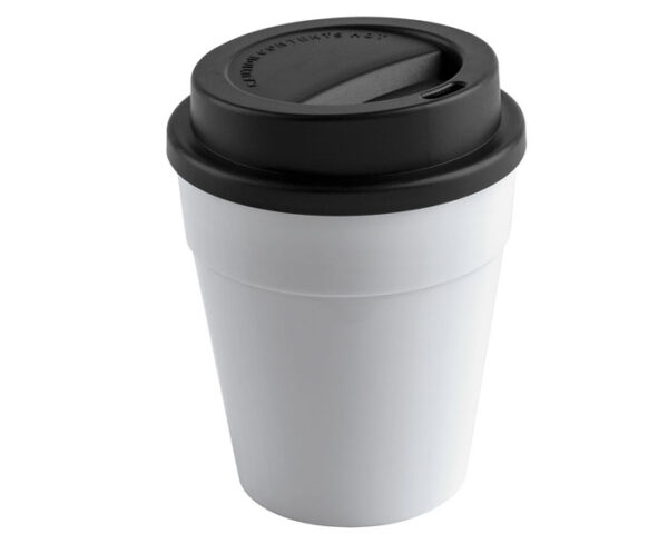 VASO 350 ML. CON TAPA DE PLASTICO LATE A2234 NEGRO (Non Woven)