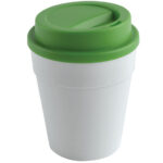 VASO 350 ML. CON TAPA DE PLASTICO LATE A2234 VERDE CLARO (PLÁSTICO PP / A2234.08 /  ARTICULOS PROMOCIONALES)