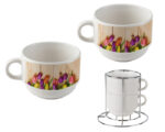 SET DE 2 TAZAS DE SULIMACIÓN 6 OZ AMART A2284 BLANCO (CERÁMICA / A2284.01 /  ARTICULOS PROMOCIONALES) - Image 3