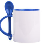 TARRO BICOLOR DE SUBLIMACIÓN C/CUCHARA 11 OZ MIRZA A2376 AZUL (CERÁMICA / A2376.09 /  ARTICULOS PROMOCIONALES)
