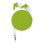 AUDÍFONOS CON CLIP Y BASE PARA CABLES MELODY A2392 VERDE CLARO (PLÁSTICO PVC / A2392.08 /  ARTICULOS PROMOCIONALES)