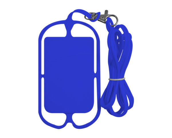 COLLAR PORTA CELULAR CON TARJETERO LASTIC A2439 AZUL (Silicón)