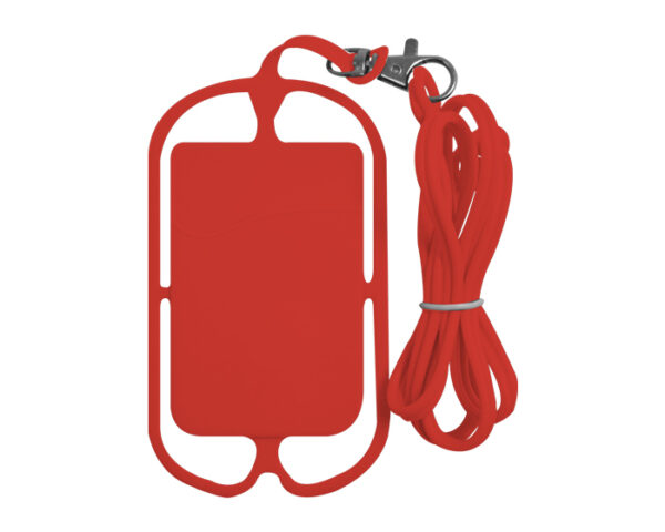 COLLAR PORTA CELULAR CON TARJETERO LASTIC A2439 ROJO (Silicón)