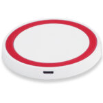 BASE CARGADOR INALÁMBRICO CAP. 1500 MAH TESLA A2454 ROJO (PLÁSTICO ABS / A2454.04 /  ARTICULOS PROMOCIONALES)