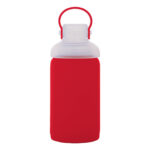 CILINDRO DE VIDRIO BOROSILICATO 550 ML. SILY A2469 ROJO (CILINDRO: VIDRIO BOROSILICATO // FUNDA: SILICÓN / A2469.04 /  ARTICULOS PROMOCIONALES)