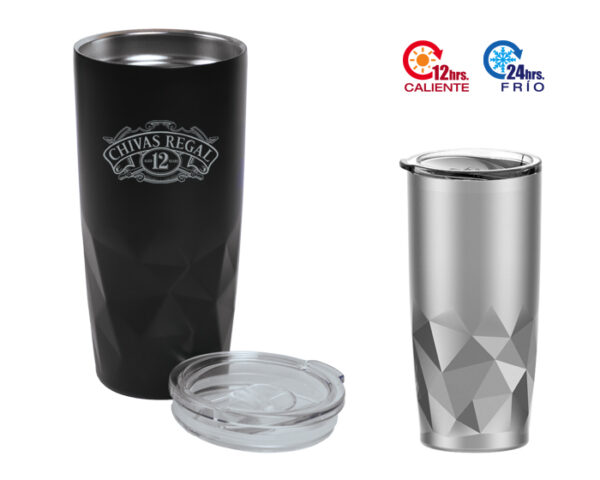 VASO TÉRMICO DOBLE PARED ACERO INOX. ENZO A2473 NEGRO (Acero inoxidable 304) - Imagen 3