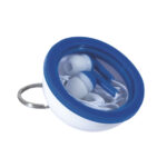 AUDÍFONOS CON ESTUCHE DE CÁPSULA Y ARILLO PARA COLGAR CAPSUL A2491 AZUL (PLÁSTICO ABS / A2491.09 /  ARTICULOS PROMOCIONALES)