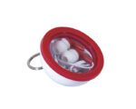 AUDÍFONOS CON ESTUCHE DE CÁPSULA Y ARILLO PARA COLGAR CAPSUL A2491 ROJO (PLÁSTICO ABS / A2491.04 /  ARTICULOS PROMOCIONALES)