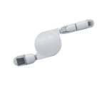 CABLE RETRÁCTIL PARA CARGA JUMPER A2496 BLANCO (PLÁSTICO ABS / A2496.01 /  ARTICULOS PROMOCIONALES)
