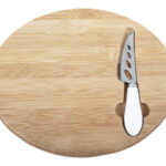 TABLA DE QUESOS OVAL A2511 CAFÉ (ACCESORIOS: ACERO INOXIDABLE/ CERÁMICA // TABLA: BAMBÚ / A2511.28 /  ARTICULOS PROMOCIONALES)