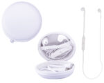 AUDÍFONOS BLUETOOTH MANOS LIBRES CON ESTUCHE PARA GUARDAR SAURUS A2514 BLANCO (ESTUCHE: EVA // AUDÍFONOS: ABS / A2514.01 /  ARTICULOS PROMOCIONALES)