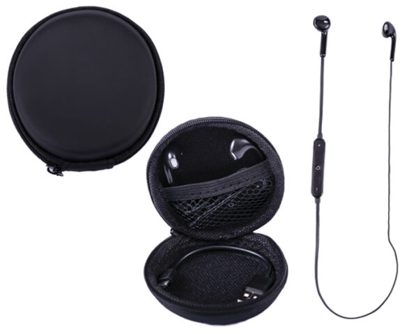 AUDIFONOS BLUETOOTH SAURUS A2514 NEGRO (Estuche: EVA // Audífonos: ABS)