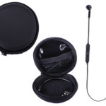 AUDÍFONOS BLUETOOTH MANOS LIBRES CON ESTUCHE PARA GUARDAR SAURUS A2514 NEGRO (ESTUCHE: EVA // AUDÍFONOS: ABS / A2514.02 /  ARTICULOS PROMOCIONALES)