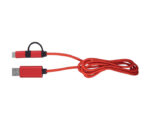 CABLE CONECTOR USB RIBBON A2555 ROJO (PLÁSTICO ABS / ALUMINIO / A2555.04 /  ARTICULOS PROMOCIONALES)