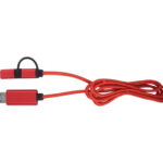 CABLE CONECTOR USB RIBBON A2555 ROJO (PLÁSTICO ABS / ALUMINIO / A2555.04 /  ARTICULOS PROMOCIONALES)