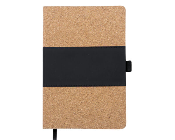 LIBRETA VERTICAL SAUDIA A2570 NEGRO (Corcho / Termo PU)