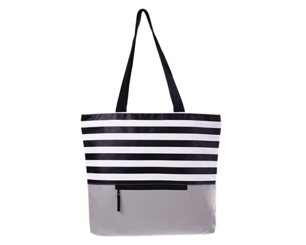 BOLSA CON DISEÑO FRANJAS MARGIN A2589 NEGRO (Poliester 600 D)