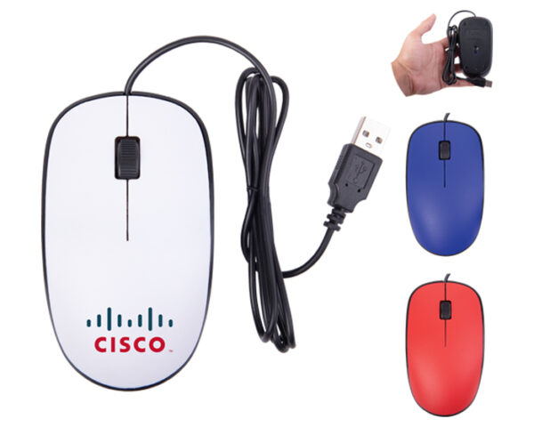 MOUSE ALÁMBRICO CON BOTON SCROLL SAGU A2623 ROJO (Plástico ABS) - Imagen 3