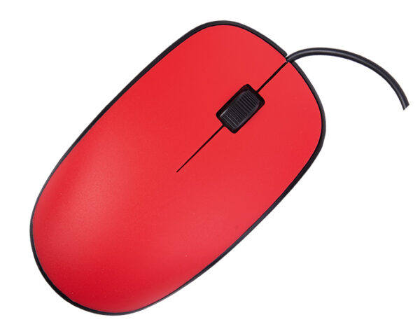 MOUSE ALÁMBRICO CON BOTON SCROLL SAGU A2623 ROJO (Plástico ABS)