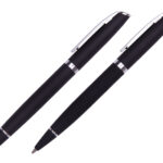 SET DE BOLÍGRAFOS DE METAL ELTON A2687 NEGRO (BOLÍGRAFOS: ALUMINIO // ESTUCHE: CARTÓN / A2687.02 /  ARTICULOS PROMOCIONALES)