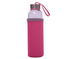 CILINDRO DE VIDRIO 500 ML. KRISTAL A2705 ROSA (CILINDRO: VIDRIO// FUNDA: NEOPRENO / A2705.05 /  ARTICULOS PROMOCIONALES)