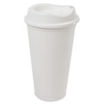 VASO CAFETERO DE PLÁSTICO 473 ML. ALDO A2750 BLANCO (PLÁSTICO PP / A2750.01 /  ARTICULOS PROMOCIONALES)