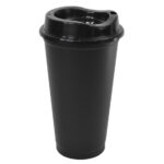 VASO CAFETERO DE PLÁSTICO 473 ML. ALDO A2750 NEGRO (PLÁSTICO PP / A2750.02 /  ARTICULOS PROMOCIONALES)