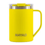 TARRO TÉRMICO DOBLE PARED ACERO INOX. 15 OZ. NAYAD METRO A2777 AMARILLO (ACERO INOXIDABLE / TRITAN / A2777.07 /  ARTICULOS PROMOCIONALES)