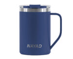 TARRO TÉRMICO DOBLE PARED ACERO INOX. 15 OZ. NAYAD METRO A2777 AZUL MARINO (ACERO INOXIDABLE / TRITAN / A2777.11 /  ARTICULOS PROMOCIONALES)