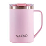 TARRO TÉRMICO DOBLE PARED ACERO INOX. 15 OZ. NAYAD METRO A2777 PALO DE ROSA (ACERO INOXIDABLE / TRITAN / A2777.25 /  ARTICULOS PROMOCIONALES)