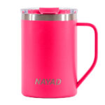 TARRO TÉRMICO DOBLE PARED ACERO INOX. 15 OZ. NAYAD METRO A2777 ROSA (ACERO INOXIDABLE / TRITAN / A2777.05 /  ARTICULOS PROMOCIONALES)