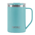 TARRO TÉRMICO DOBLE PARED ACERO INOX. 15 OZ. NAYAD METRO A2777 TURQUESA (ACERO INOXIDABLE / TRITAN / A2777.41 /  ARTICULOS PROMOCIONALES)